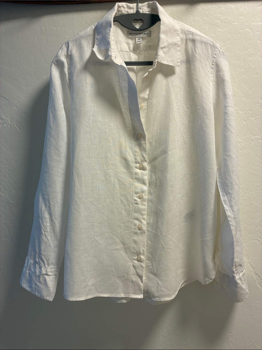 Banana Republic Women's White Linen Button Down Shirt Size XS